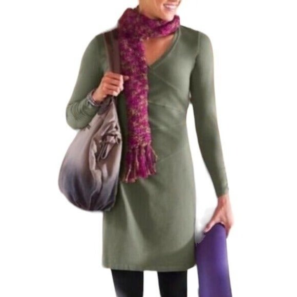 Athleta dress Sunburst nectar V neck green women XS yoga training outdoor - Picture 1 of 11